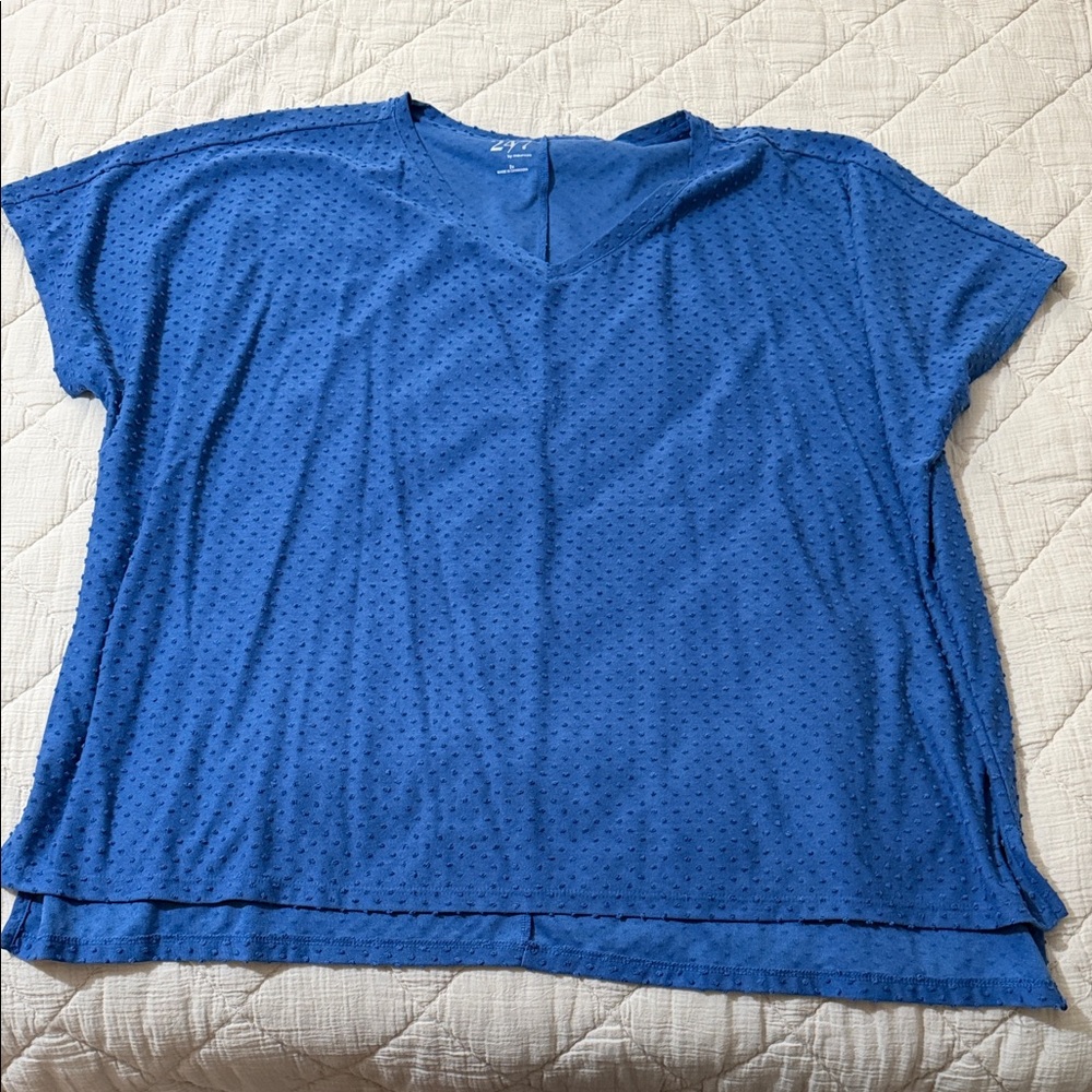 Maurices Blue Short Sleeve V-Neck Top